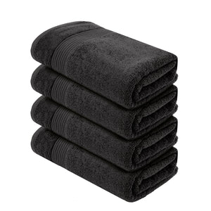 Oasis Charcoal Set Of 4 Cotton Towels