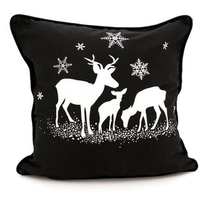Christmas Deer Family Cushion Cover with Insert