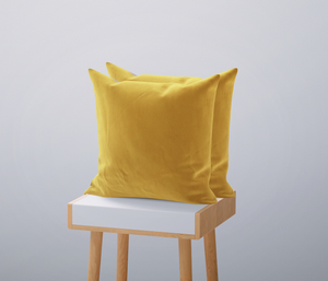 Oxford Velvet Cushion Cover - Pack of 2 - Mustard