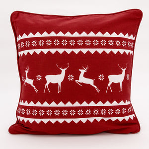 Four Deer Christmas Cushion Cover with Insert