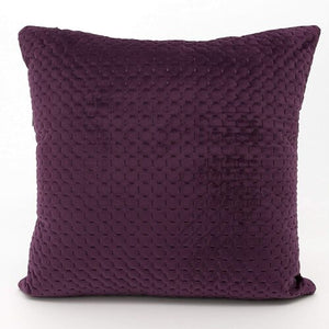 Quilted Velvet Cushion Cover - Pack of 4 - Aubergine