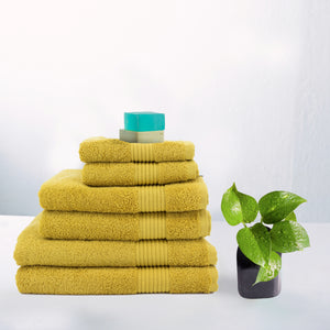 Oasis Yellow Set Of 2 Cotton Towels