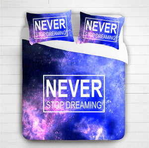 Never Stop Dreaming 3D Duvet Cover Set