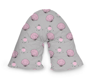 Light Grey Pink Shells V Pillow + Cover