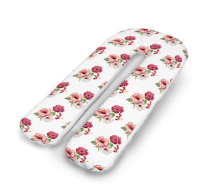 U Shaped Body Support Pillow (Floral Red And Lilac)