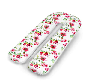 U Shaped Body Support Pillow (Floral Red)