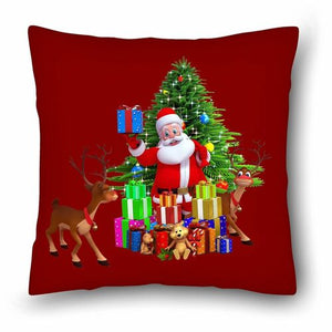 Santa With Gifts Christmas Cushion Cover with Insert