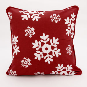 Christmas Snowflake Red Cushion Cover with Insert