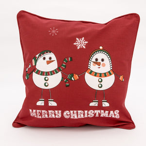 Christmas Snowmen Cushion Cover with Insert